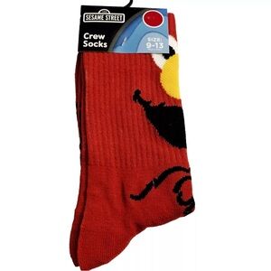 Sesame Street Elmo Icon Printed Crew Socks Adult OS